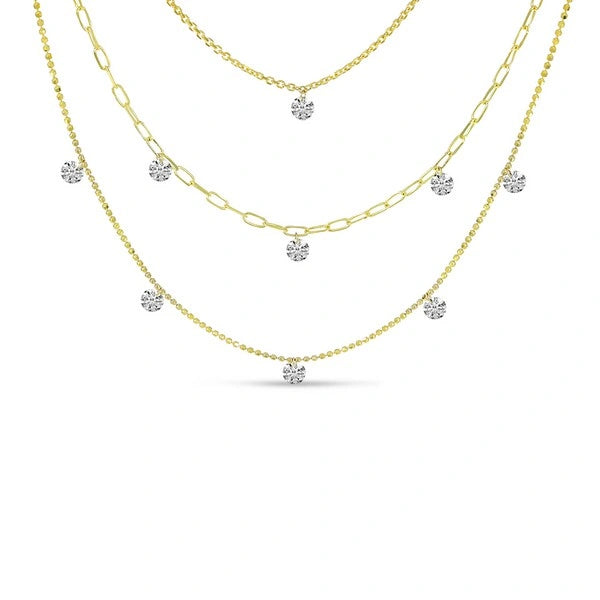 Multi-Chain Dashing Diamonds Necklace