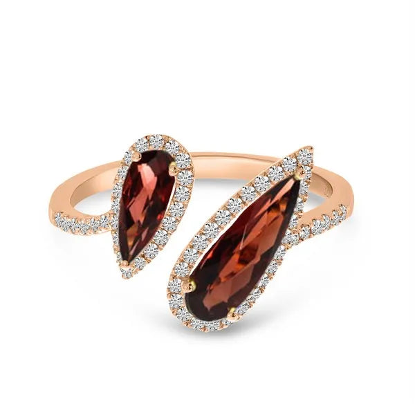 Offset Diamond Duo Pear Ring